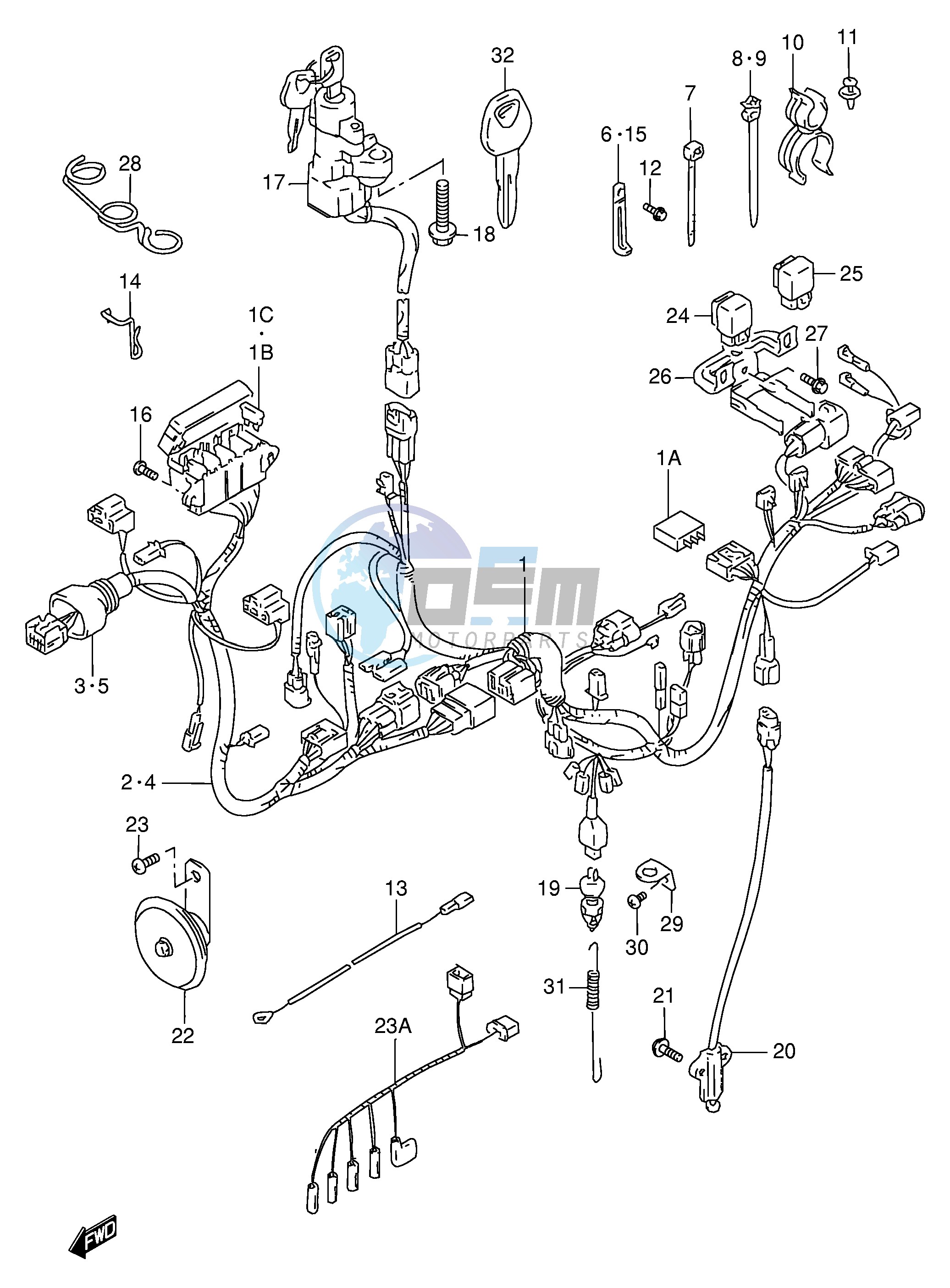 WIRING HARNESS (MODEL T V)