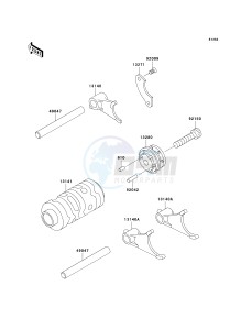 KX 65 A [KX65 MONSTER ENERGY] (A6F - A9FA) A9FA drawing GEAR CHANGE DRUM_SHIFT FORK-- S- -