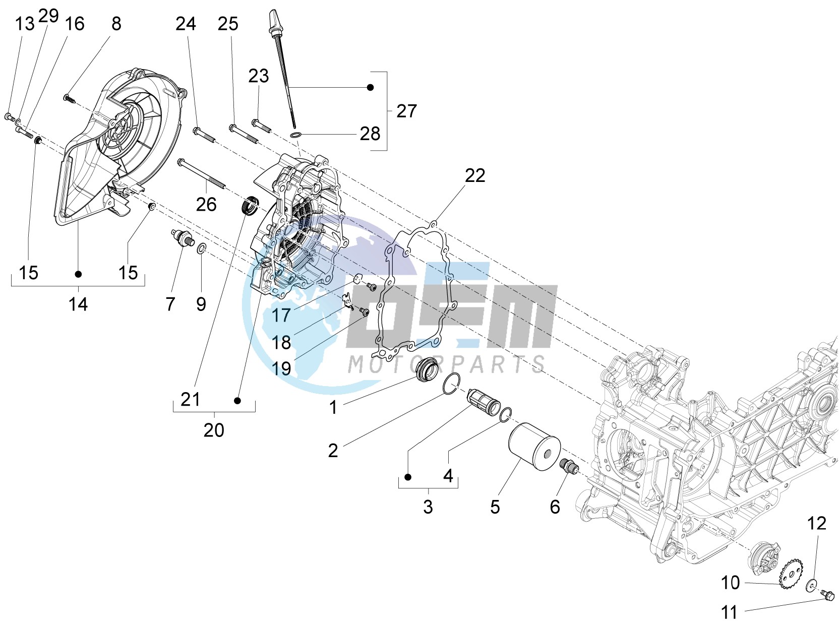 Flywheel magneto cover - Oil filter