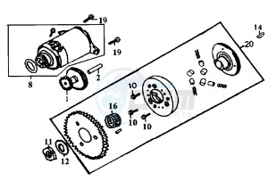 NEW DUKE - 125 cc drawing STARTING MOTOR