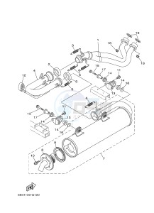 YXR700F YXR7FB RHINO 700 (1RB2 1RB3 1RB4 1RB5) drawing EXHAUST