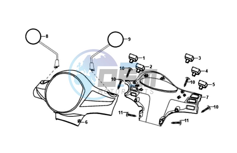 HEAD LIGHT COVER / MIRRORS / CONTROLS