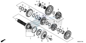 CB500FE CB500F UK - (E) drawing TRANSMISSION (COUNTERSHAFT)