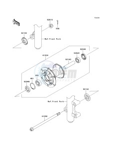 KLX 140 B (KLX140L MONSTER ENERGY) (B8F-B9FA) B9F drawing FRONT HUB