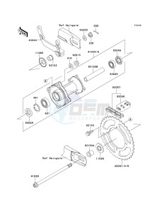 KX 65 A [KX65 MONSTER ENERGY] (A6F - A9FA) A9FA drawing REAR HUB