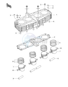 KZ 650 F (F1) drawing CYLINDER_PISTONS