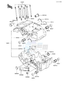 EX 305 B [GPZ 305] (B1) [GPZ 305] drawing CRANKCASE