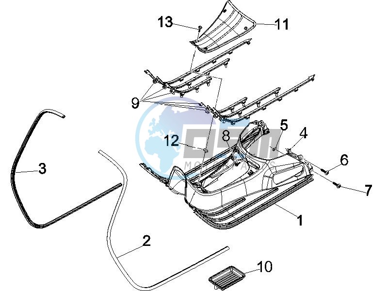 Central cover - Footrests