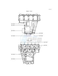 ZX 750 M [NINJA ZX-7R] (M1-M2) [NINJA ZX-7R] drawing CRANKCASE BOLT PATTERN