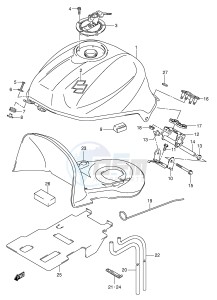 SV1000 (E2) drawing FUEL TANK (MODEL K4)