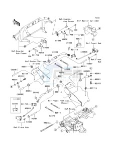 KAF 400 A [MULE 610 4X4] (A6F-AF) A9F drawing FRONT BRAKE PIPING