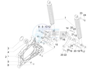 MP3 300 ie Touring drawing Rear suspension - Shock absorbers