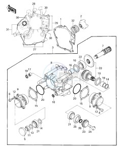 KZ 1000 E [SHAFT] (E1-E2) [SHAFT] drawing FRONT BEVEL GEARS