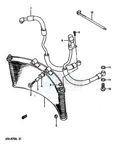 GSX-R750 (J-K-L) drawing OIL COOLER (MODEL L)