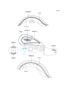 VN 1500 E [VULCAN 1500 CLASSIC] (E2-E6) [VULCAN 1500 CLASSIC] drawing DECALS-- BLUE_SILVER- --- VN1500-E2- -