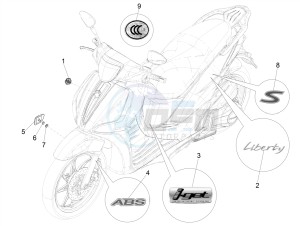 Liberty 150 iGet 4T 3V ie ABS (APAC) drawing Plates - Emblems