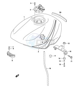 GS500 (P19) drawing FUEL TANK (MODEL K4)