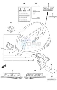 DF 25A drawing Engine Cover Non-Remote Control