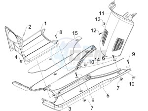 NRG 50 power Pure jet drawing Central cover - Footrests