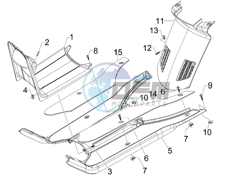 Central cover - Footrests