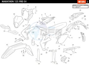 MARATHON-125-E4-PRO-WHITE drawing PLASTICS - COVERS