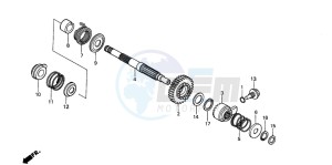 XR200R drawing KICK STARTER SPINDLE