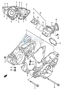 RM250 (T-V-W-X-Y) drawing CRANKCASE