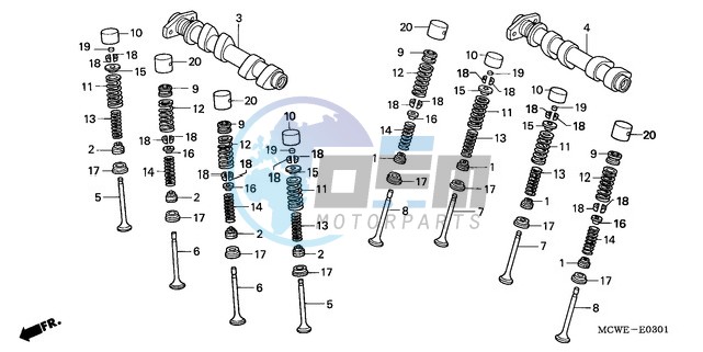 CAMSHAFT/VALVE (REAR)