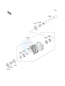 KX 450 D (KX450F) (F8F) D8F drawing FRONT HUB