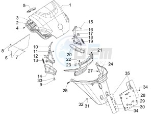 MP3 300 ie lt MP3 300 ie lt Sport drawing Rear cover - Splash guard