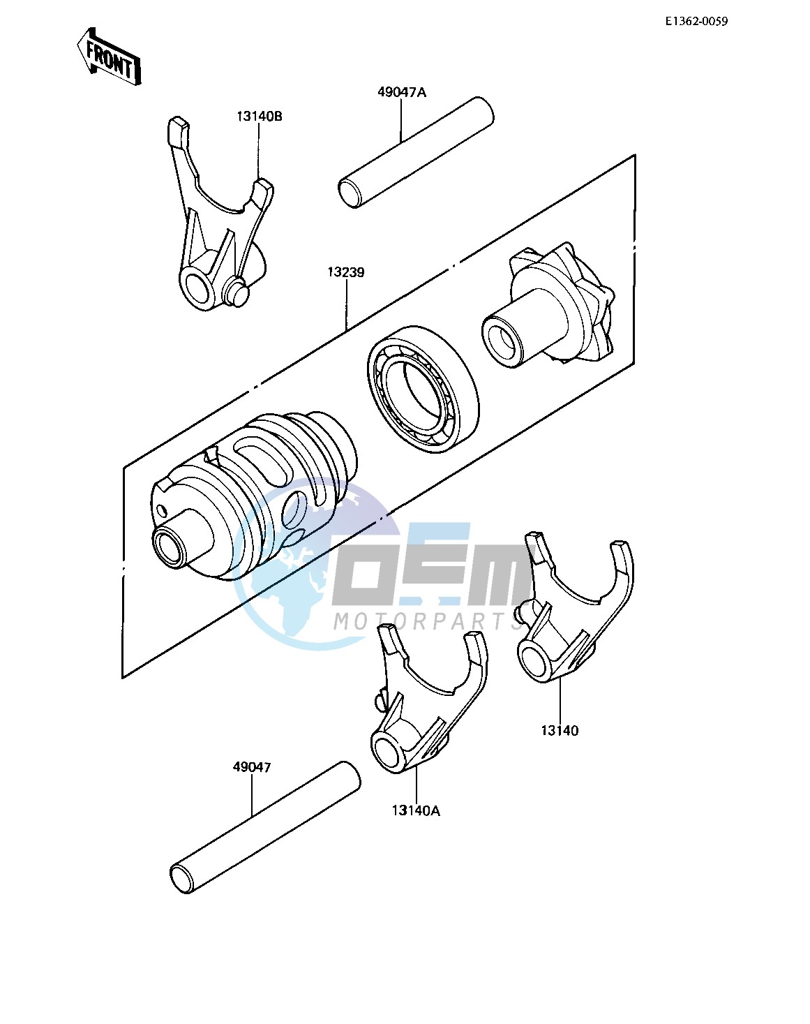 GEAR CHANGE DRUM & FORKS -- 83 A1- -