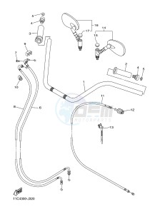 XVS1300A MIDNIGHT STAR (1CS5) drawing STEERING HANDLE & CABLE