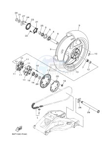 MTN1000 MTN-1000 MT-10 (B671) drawing REAR WHEEL