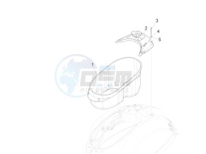 GTS 125 4T E4 ABS (EMEA) EU, GB) drawing Helmet huosing - Undersaddle