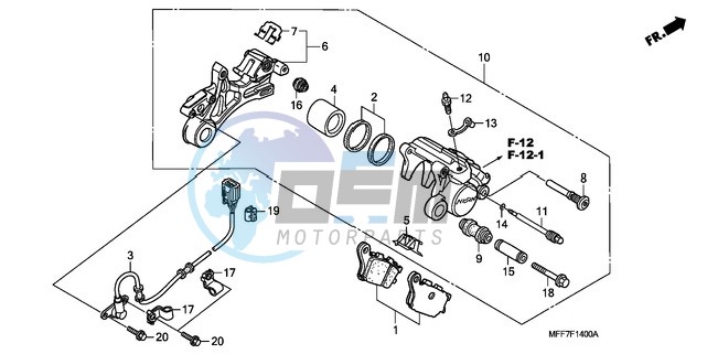 REAR BRAKE CALIPER/ SPEED SENSOR