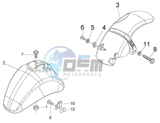 Front and rear mudguard