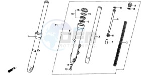 CB250 TWO FIFTY drawing FRONT FORK