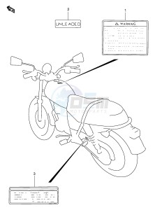 TU250X (E2) drawing WARNING LABEL (MODEL V W X Y)