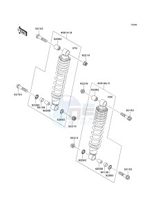 KVF 650 G [BRUTE FORCE 650 4X4I HARDWOODS GREEN HD] (G6F-G9F) G9F drawing SHOCK ABSORBER-- S- -