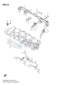 GSX-R600 (E3) drawing THROTTLE BODY HOSE JOINT (GSX-R600L1 E28)