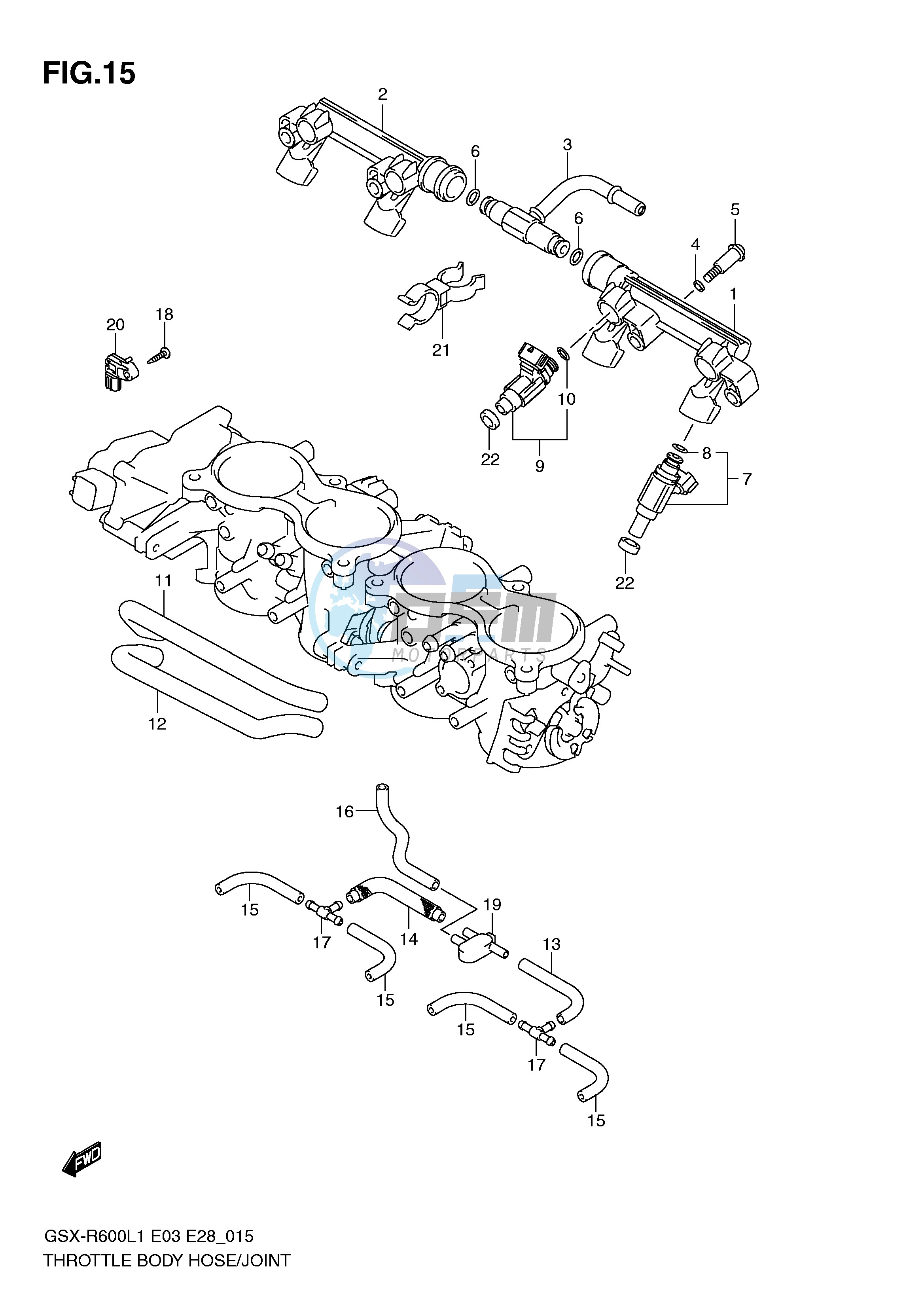 THROTTLE BODY HOSE JOINT (GSX-R600L1 E28)