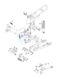 FLEXER_45kmh 50 drawing Frame-rear fork-central stand