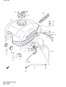 GSX1400 (E2) drawing FUEL TANK (MODEL K2)