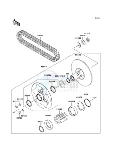 KVF360 4x4 KVF360A8F EU GB drawing Driven Converter/Drive Belt