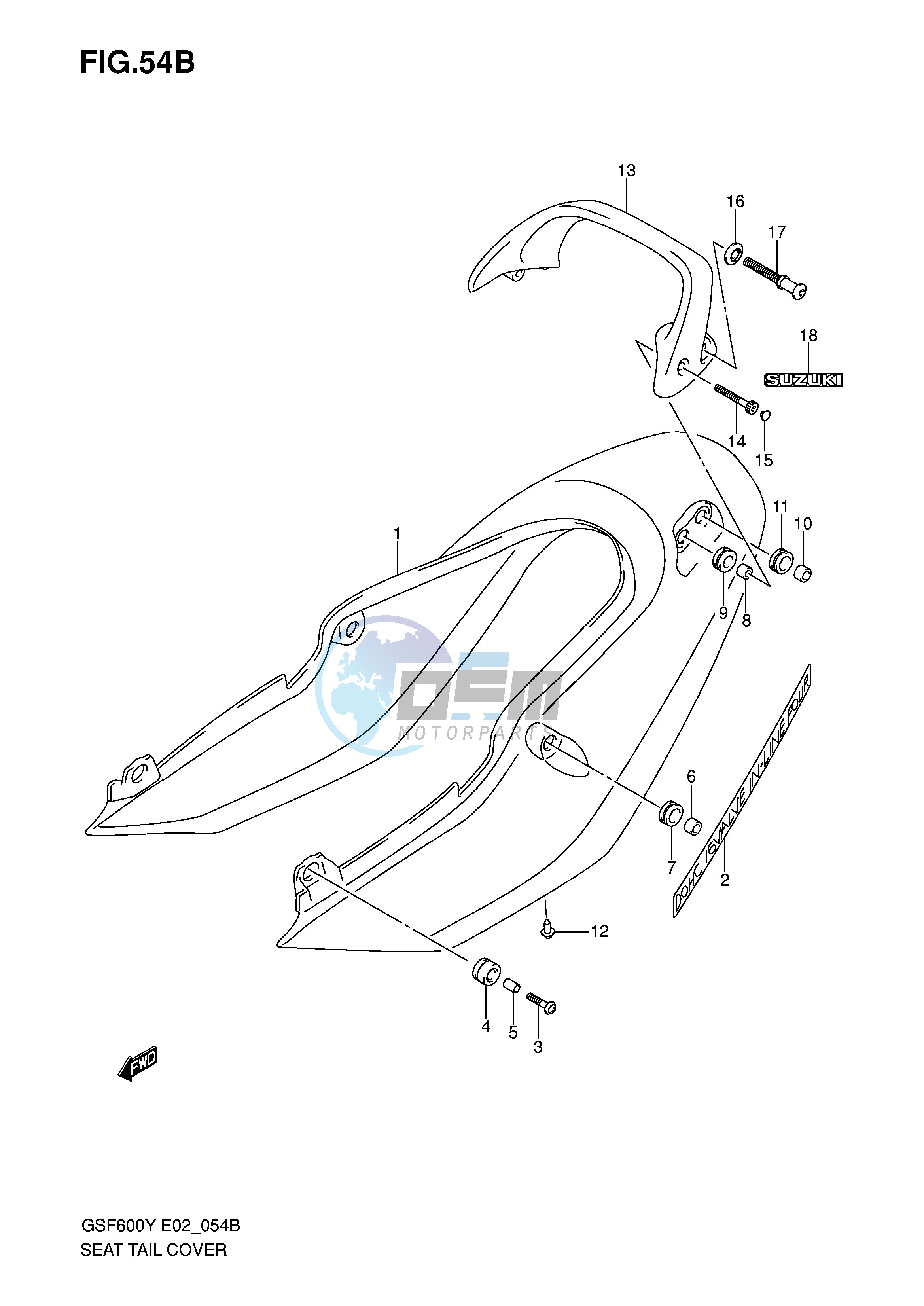 SEAT TAIL COVER (GSF600SK1 SUK1)