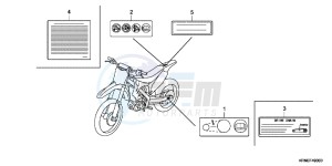 CRF250RB CRF250R ED drawing CAUTION LABEL