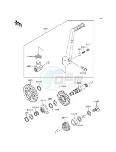 KX 250 K [KX250] (K3) [KX250] drawing KICKSTARTER MECHANISM