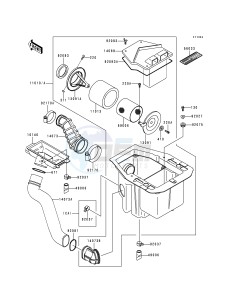 KLF 400 B [BAYOU 400 4X4] (B4-B6) [BAYOU 400 4X4] drawing AIR CLEANER-- KLF400-B7- -