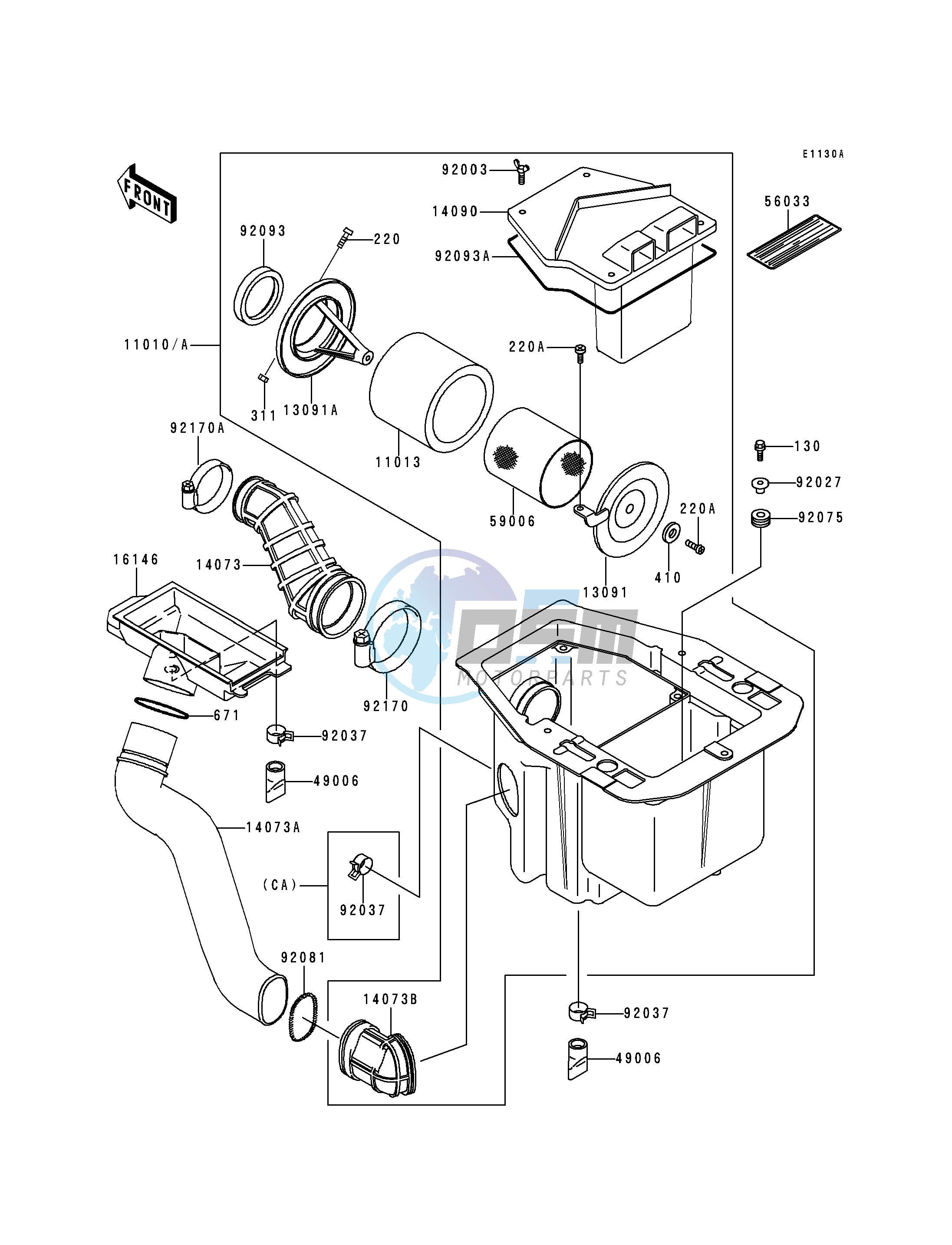 AIR CLEANER-- KLF400-B7- -