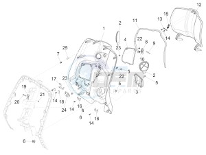 SPRINT 150 4T 3V IE ABS E3 (EMEA) drawing Front glove-box - Knee-guard panel